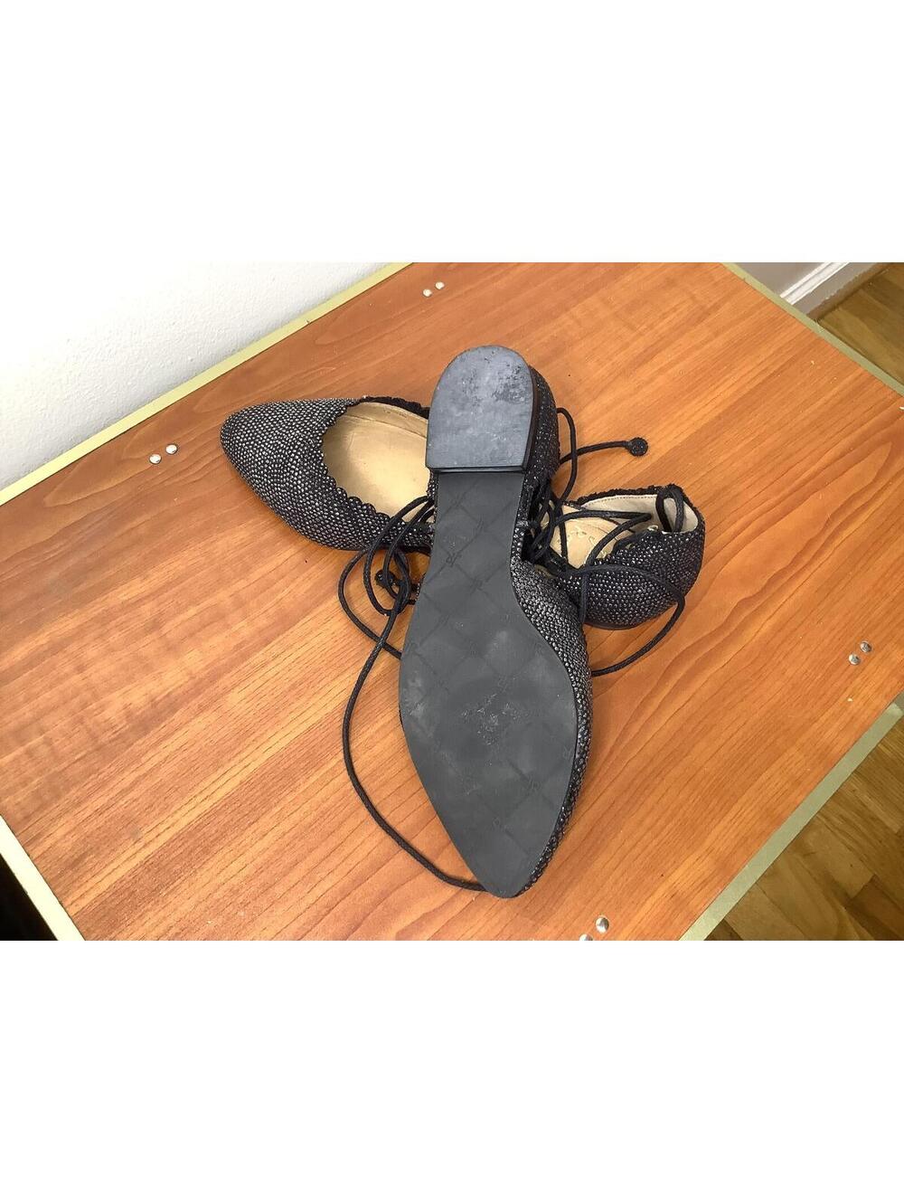 < Jack Rogers Camille Sparkle Lace-Up Pointed Toe Flats > - Picture 5 of 6